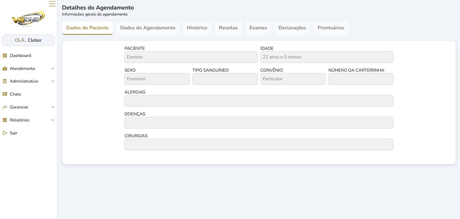 Gestão completa da consulta